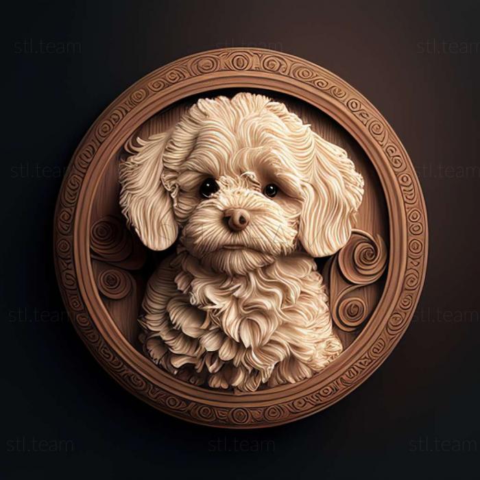 3D model Chien particolor a poile frise dog (STL)